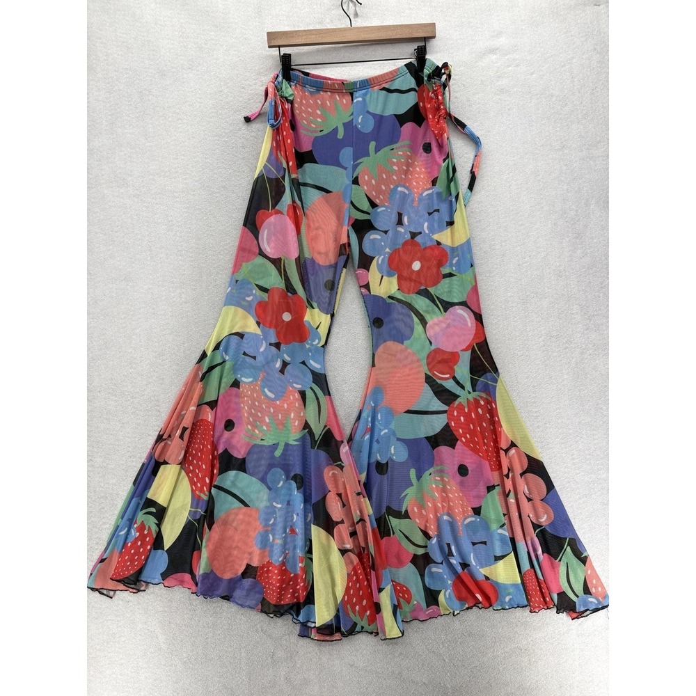 Current Mood Mesh Harem Pants Womens Plus 3X Multicolor Floral Flare Festival